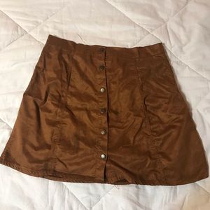 Suede brown skirt